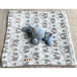 Blankets and Beyond Elephant Blue grey gray Lovey Plush Blanket Baby Blankie